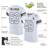 Maxcorners Custom White White-Black Mesh Authentic Football Jersey LM2605