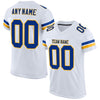 Maxcorners Custom White Royal-Gold Mesh Authentic Football Jersey LM2605