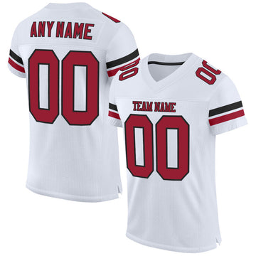 Maxcorners Custom White Cardinal-Black Mesh Authentic Football Jersey LM2605