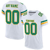 Maxcorners Custom White Kelly Green-Gold Mesh Authentic Football Jersey LM2605
