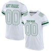 Maxcorners Custom White Silver-Green Mesh Authentic Football Jersey LM2605