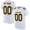 Maxcorners Custom White Black-Gold Mesh Authentic Classic Football Jersey LM2605