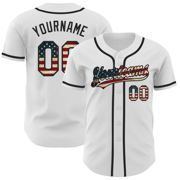 Maxcorners Custom Black Pink-Light Blue Premium American Flag Fashion Baseball Jersey LM0210
