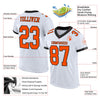 Maxcorners Custom White Orange-Black Mesh Authentic Football Jersey LM2605
