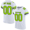 Maxcorners Custom White Neon Green-Black Mesh Authentic Football Jersey LM2605
