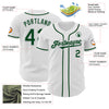 Maxcorners Custom White Green-Gray Authentic Baseball Jersey LM2605
