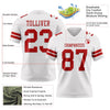 Maxcorners Custom White Red Authentic Football Jersey LM2605