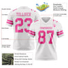Maxcorners Custom White Pink Authentic Football Jersey LM2605