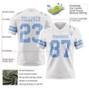 Maxcorners Custom White Light Blue Authentic Football Jersey LM2605