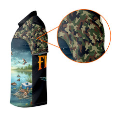 Maxcorners Just A Man Who Loves Fishing Camo Fishing Shirt, Fisherman Gift, SPF Shirt For Men