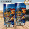 Maxcorners Fishing Tumbler Fishing and Beer Graphic Design Personalized Name Tumbler (13 Species)