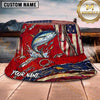 Maxcorners Fishing Green Camo Fishing Adventure with Bold Splash Personalized Name 3D Bucket Hat (13 Fish Species)