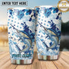 Maxcorners Fishing Tumbler Blue Camo Star Pattern Design Personalized Name Tumbler (13 Species)