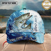 Maxcorners Fishing Blue Water Splash Hook Personalized 3D Classic Cap (12 Fish Species)