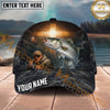 Maxcorners Fishing Cross Angler Storm Personalized Name 3D Cap (12 Fish Species)