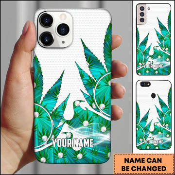 Maxcorners Golf Exotic Botanical Green Leaves Art Personalized Phone Case