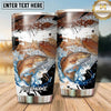 Maxcorners Fishing Tumbler Woodland Lake Reflection Design Personalized Name Tumbler (13 Species)