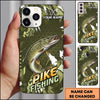 Maxcorners Olive Geometric Grunge Personalized Name Phone Case (13 Fish Species)