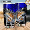Maxcorners Fishing Tumbler Royal Blue Futuristic Maze Design Personalized Name Tumbler (13 Species)