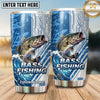 Maxcorners Fishing Tumbler Light Blue Tech Circuit Design Personalized Name Tumbler (13 Species)