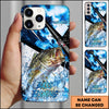 Maxcorners Fishing Hook Lure Splash Artwork Personalized Name Phone Case Gift For Anglers (12 Fish Species)