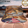 Maxcorners Fishing American Flag Fish Scale Camouflage Personalized 3D Bucket Hat (13 Fish Species)