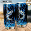 Maxcorners Fishing Tumbler Electric Blue Fire Design Personalized Name Tumbler (13 Species)