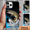 Maxcorners Black Blue Hexagon Water Splash Personalized Name Phone Case (13 Fish Species)