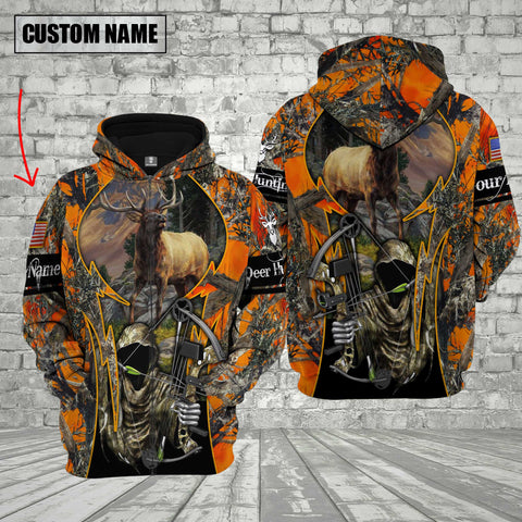 Maxcorners Custom Name Elk Hunting Shirt 3D All Over Printed Clothes