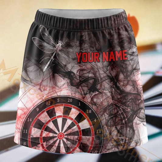 Maxcorners Darts Red Smoke Reaper Dartboard Personalized 3D Skort, Skirts With Shorts