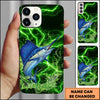 Maxcorners Fishing Electric Green Water Splash Personalized Name Phone Case (12 Fish Species)