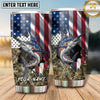 Maxcorners Fishing Tumbler American Flag Eagle Design Personalized Name Tumbler (13 Species)