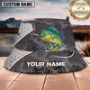 Maxcorners Fishing Dark Skull Fishing Adventure with Bold Rod Personalized Name 3D Bucket Hat (13 Fish Species)