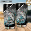 Maxcorners Fishing Tumbler Black White Lightning Crack Design Personalized Name Tumbler (13 Species)