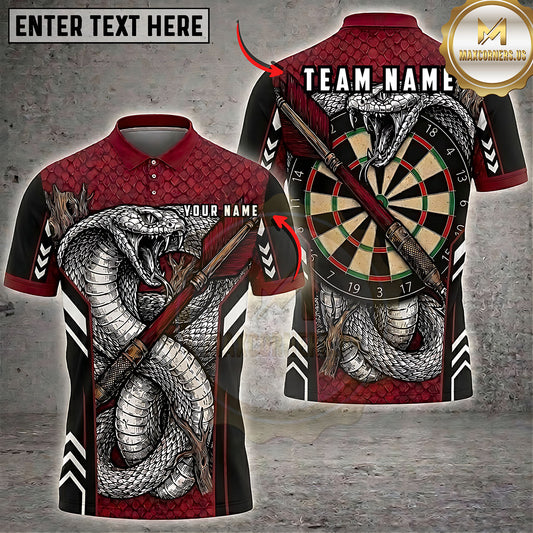 Maxcorners Darts Cobra Snake Crossed Arrows Multiple Options Personalized Name, Team Name 3D Shirt