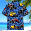 Maxcorners Hot Rod Blue Fire Hawaiian Shirt