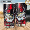 Maxcorners Fishing Tumbler Red Black Smoke Honeycomb Design Personalized Name Tumbler (13 Species)