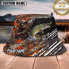 Maxcorners Fishing Red Camo Fishing Scene with Dynamic Splash Personalized Name 3D Bucket Hat (13 Fish Species)