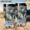 Maxcorners Fishing Tumbler Black Olive Tactical Splash Design Personalized Name Tumbler (13 Species)