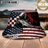 Maxcorners Grim Reaper Fishing American Flag Personalized Name 3D Bucket Hat (12 Fish Species)