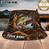Maxcorners Fishing Lava Fire Personalized Name 3D Bucket Hat (12 Fish Species)