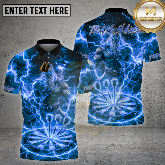 Maxcorners Darts Shirt Golden Zeus Electric Strike Multicolor Options Personalized Name, Team Name 3D Shirt (4 Colors)