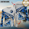 Maxcorners Largemouth Bass Fishing Honeycomb Electric Water Splash Personalized Name, Team Name Long Sleeve Shirt (11 Fish Species)