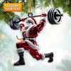 Maxcorners Custom Name Gym Work Out Santa Ornament, Gymnastics Christmas Gift 2D Flat LM2211