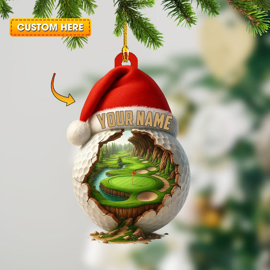 Maxcorners Christmas Golf Lover, Home Decor, Christmas Ornament, Personalized Ornament 2D Flat LM2111