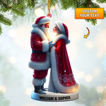 Maxcorners Santa Couple Christmas Ornament, Personalized Ornament 2D Flat LM2211