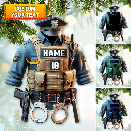 Maxcorners Custom Ornament, Police Symbol Ornament, Christmas Decor 2D Flat LM2211