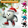Maxcorners Custom Name Bowling Ornament, Christmas Gift for Bowling Lover15 2D Flat LM2111