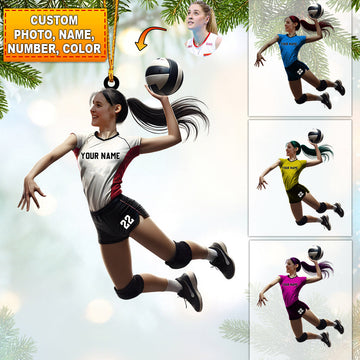 Maxcorners Volleyball Woman Decor Christmas Ornament, Personalized Ornament 2D Flat LM2211