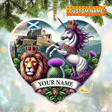 Maxcorners Custom Name Scotland Ornament, Christmas Gift for Scotland Lover5 2D Flat LM2111